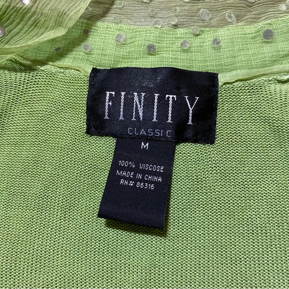 2 for $35 Vintage Light Green Short Cardigan Shrug Sparkly Gems Size Medium - Picture 8 of 9